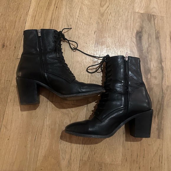 Frye Laced Black Boots - Picture 2 of 8